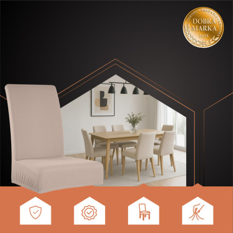 Чохли-накидки Ruhhy на стільці - 6 шт. бежеві