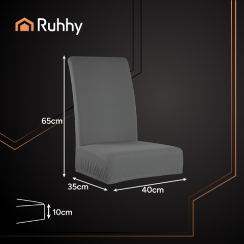 Чохли-накидки Ruhhy на стільці - 6 шт. темно-сірі
