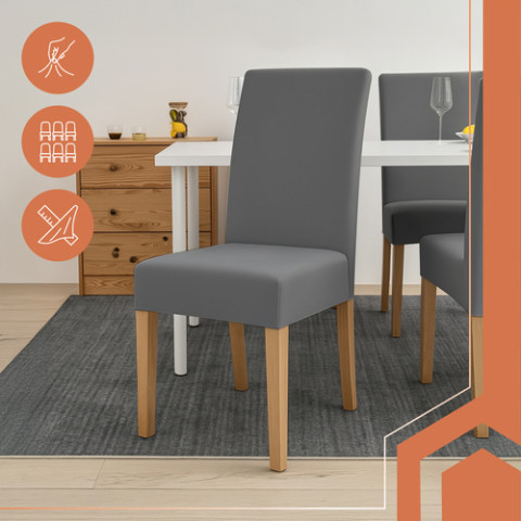 Чохли-накидки Ruhhy на стільці - 6 шт. темно-сірі