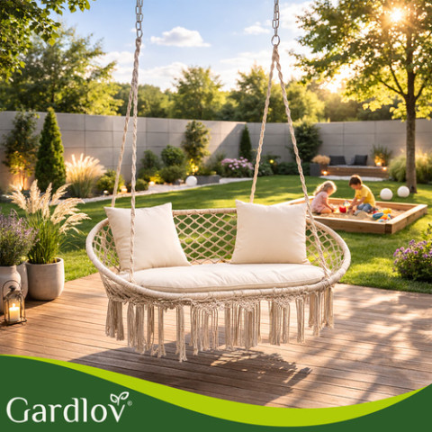 Подушка для садової гойдалки GARDLOV гніздо лелеки для 2 осіб бежева