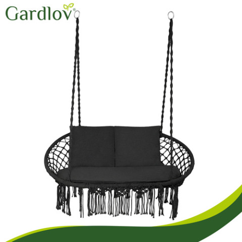 Подушка для садової гойдалки GARDLOV гніздо лелеки для 2 осіб чорна