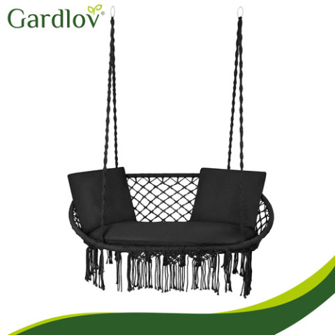 Подушка для садової гойдалки GARDLOV гніздо лелеки для 2 осіб чорна