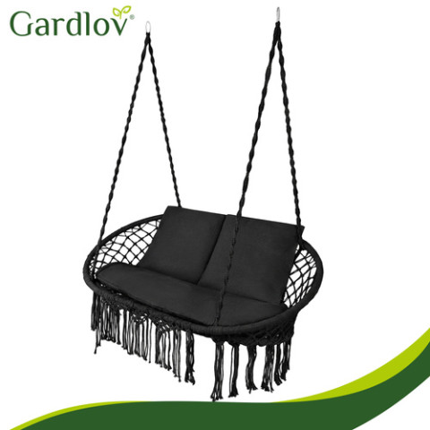 Подушка для садової гойдалки GARDLOV гніздо лелеки для 2 осіб чорна