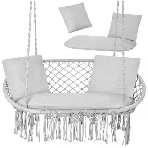 Подушка для садовых качелей GARDLOV гнездо аиста для 2 человек серая