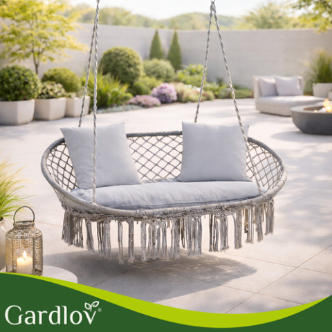 Подушка для садовых качелей GARDLOV гнездо аиста для 2 человек серая