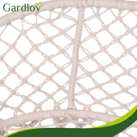 Садова гойдалка Gardlov "Гніздо лелеки" двомісна до 300 кг + 3 подушки бежева