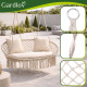 Садова гойдалка Gardlov "Гніздо лелеки" двомісна до 300 кг + 3 подушки бежева