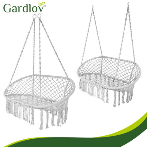 Садовая качель Gardlov "Гнездо аиста" двухместная до 300 кг + 3 подушки серая