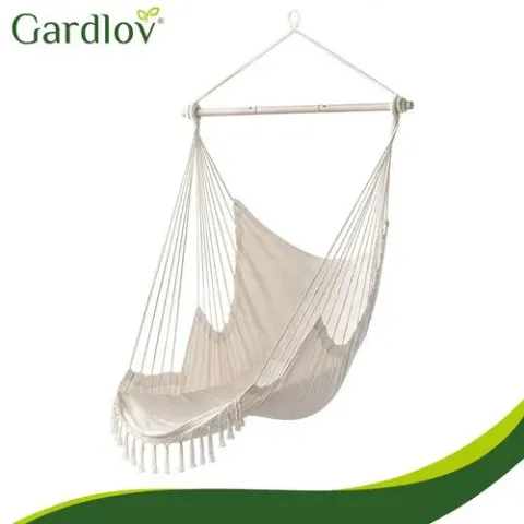 Садове підвісне крісло гойдалка 2в1 Gardlov 27388 бежевий