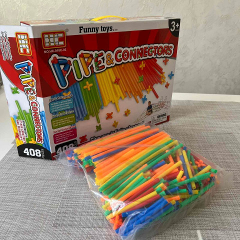 Блоки - соломинки дитячий конструктор 408 елементів