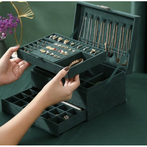 Ящик органайзер для драгоценностей Soulima зеленый