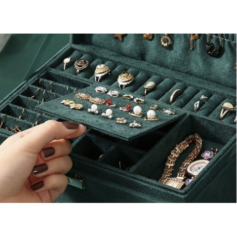 Ящик органайзер для драгоценностей Soulima зеленый