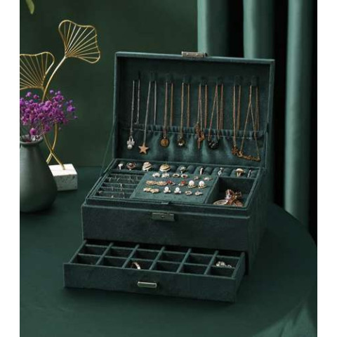 Ящик органайзер для драгоценностей Soulima зеленый