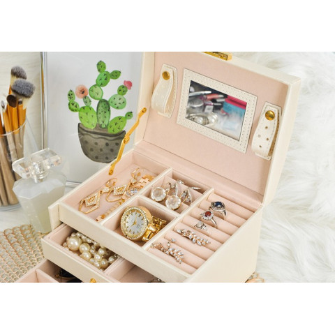 Скринька органайзер для прикрас Beautylushh бежевий