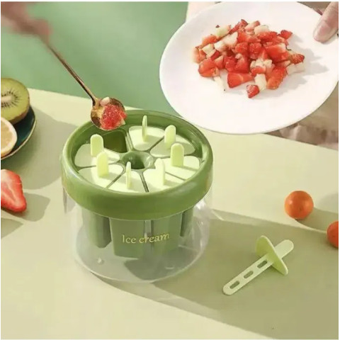 Форма для домашнего мороженого на 8 шт. ICE CREAM MOLD зеленый