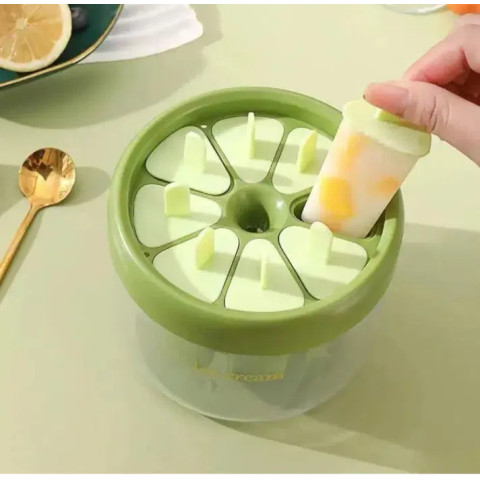Форма для домашнего мороженого на 8 шт. ICE CREAM MOLD зеленый