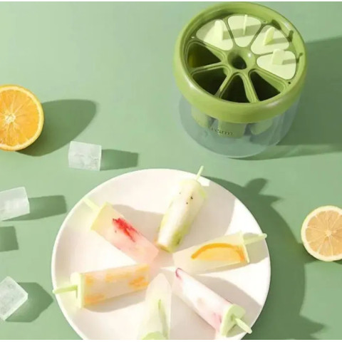 Форма для домашнего мороженого на 8 шт. ICE CREAM MOLD зеленый