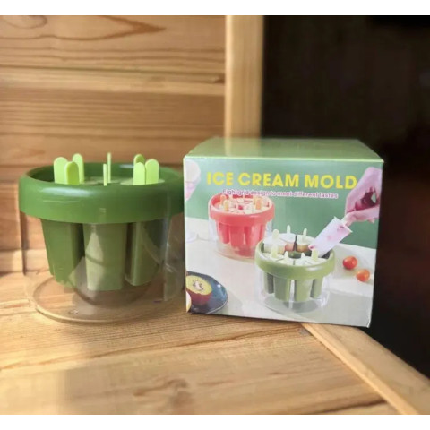 Форма для домашнего мороженого на 8 шт. ICE CREAM MOLD зеленый
