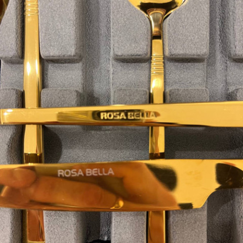 Набір столових приладів Rosa Bella 24 шт Червоне Золото