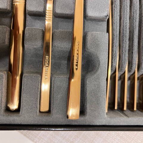 Набір столових приладів Rosa Bella 24 шт Червоне Золото