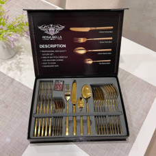 Набір столових приладів Rosa Bella 24 шт Золотий