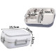 Електричний ланчбокс з підігрівом 220В/12В 1400 мл від мережі та авто білий