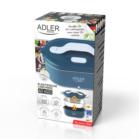 Електричний термічний ланчбокс Adler із підігрівом 220 в. синій