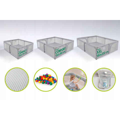 Дитячий манеж з підтримуючими ручками Harmony 140 x 140 см + 50 кульок