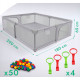 Великий дитячий манеж 180×200 см Harmony XXL з кульками 50 шт