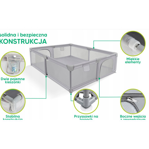 Великий дитячий манеж 180×200 см Harmony XXL з кульками 50 шт