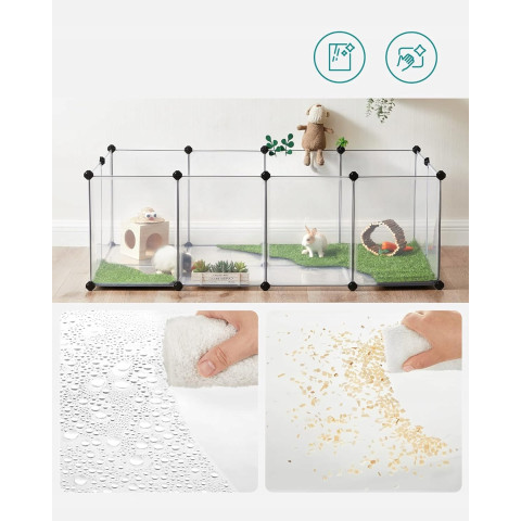 Вольєр манеж 143 x 73 x 46 см Songmics LPC002W для маленьких тварин прозорий