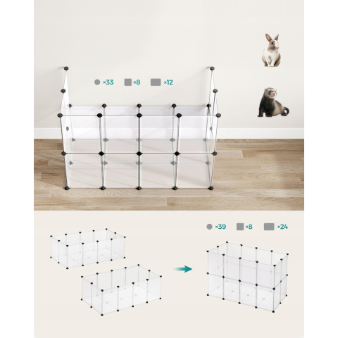 Маленький вольєр 42 x 125 x 63 см для гризунів Songmics