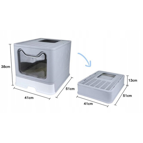 Великий закритий туалет Dimentiq для котів з висувною системою і лопаткою