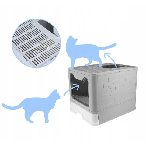 Великий закритий туалет Dimentiq для котів з висувною системою і лопаткою