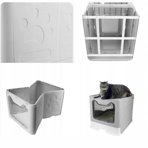 Великий закритий туалет Dimentiq для котів з висувною системою і лопаткою