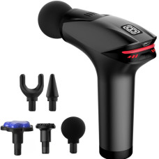 Вібраційний масажний пістолет для ніг спини тіла 5 насадок чорний