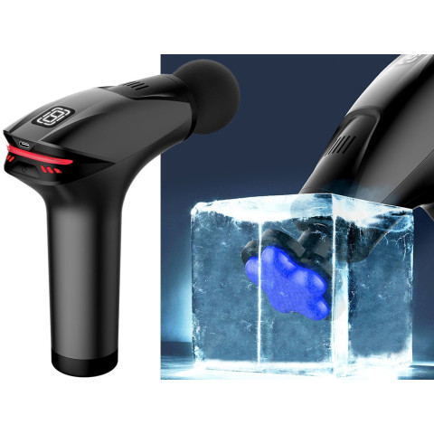 Вібраційний масажний пістолет для ніг спини тіла 5 насадок чорний