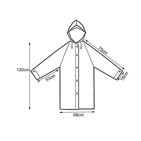 Плащ дождевик с капюшоном синий.