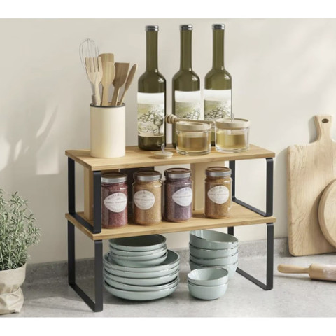 Бамбукова полиця для кухні 2 шт Ruhhy 