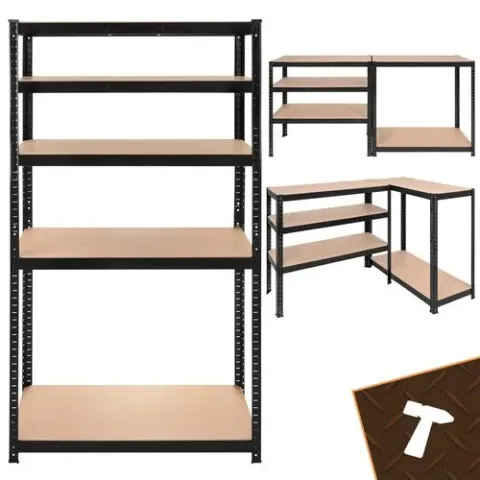 Металевий cтелаж для зберігання 180x90x40 Bigstreen чорний 