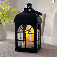 Лампадка 35 см Decorative Led Lantern A7420 на батарейки черная