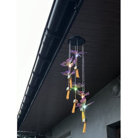 Подвесной светильник светодиодный гирлянда Бабочки на солнечной батарее