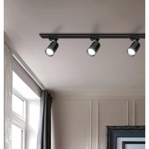 Потолочный светильник 4м x 8 LED GU10 черный 280Вт (Польша)