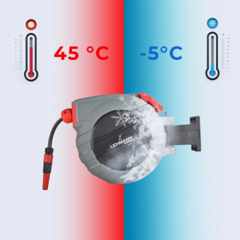 Автоматична котушка Lehmann для садового шланга 22 м із посиленим механізмом