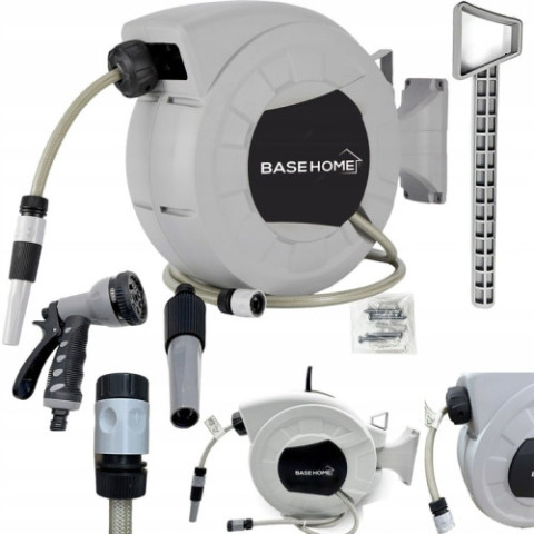 Автоматична настінна котушка BASEHOME із садовим шлангом 20м