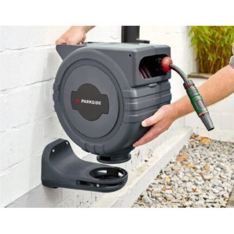 Автоматична садова котушка Parkside із шлангом 25 м настінна