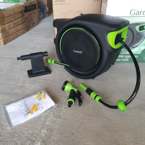 Автоматична садова котушка зі шлангом та насадками Gardlov 25509