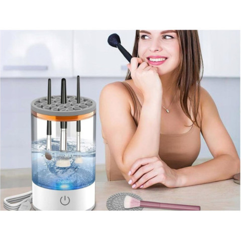 Автоматический очиститель кистей для макияжа USB черный