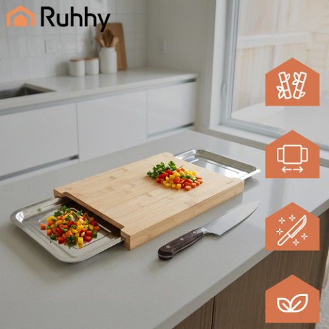 Бамбукова дошка з контейнерами Ruhhy 25707