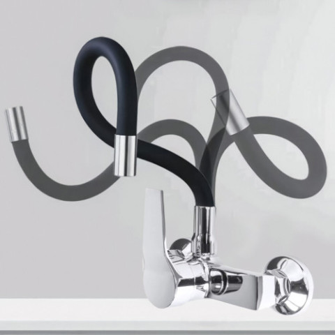 Гнучкий настінний кухонний кран змішувач SP-FLEX-B6